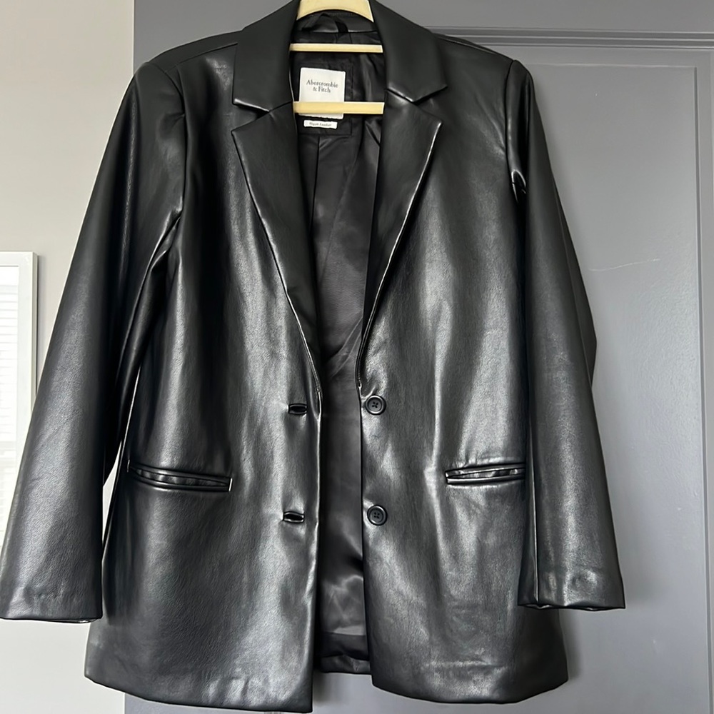 Abercrombie Vegan Leather Blazer